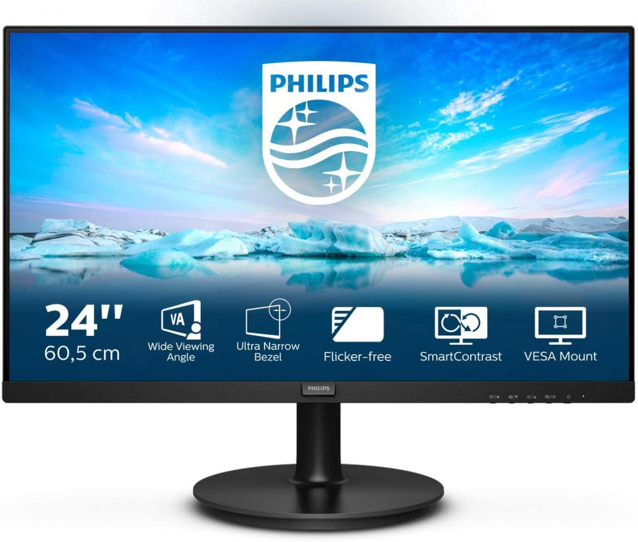 PHILIPS MONITOR 23,8 LED VA 16:9 FHD 250 CDM, VGA/HDMI