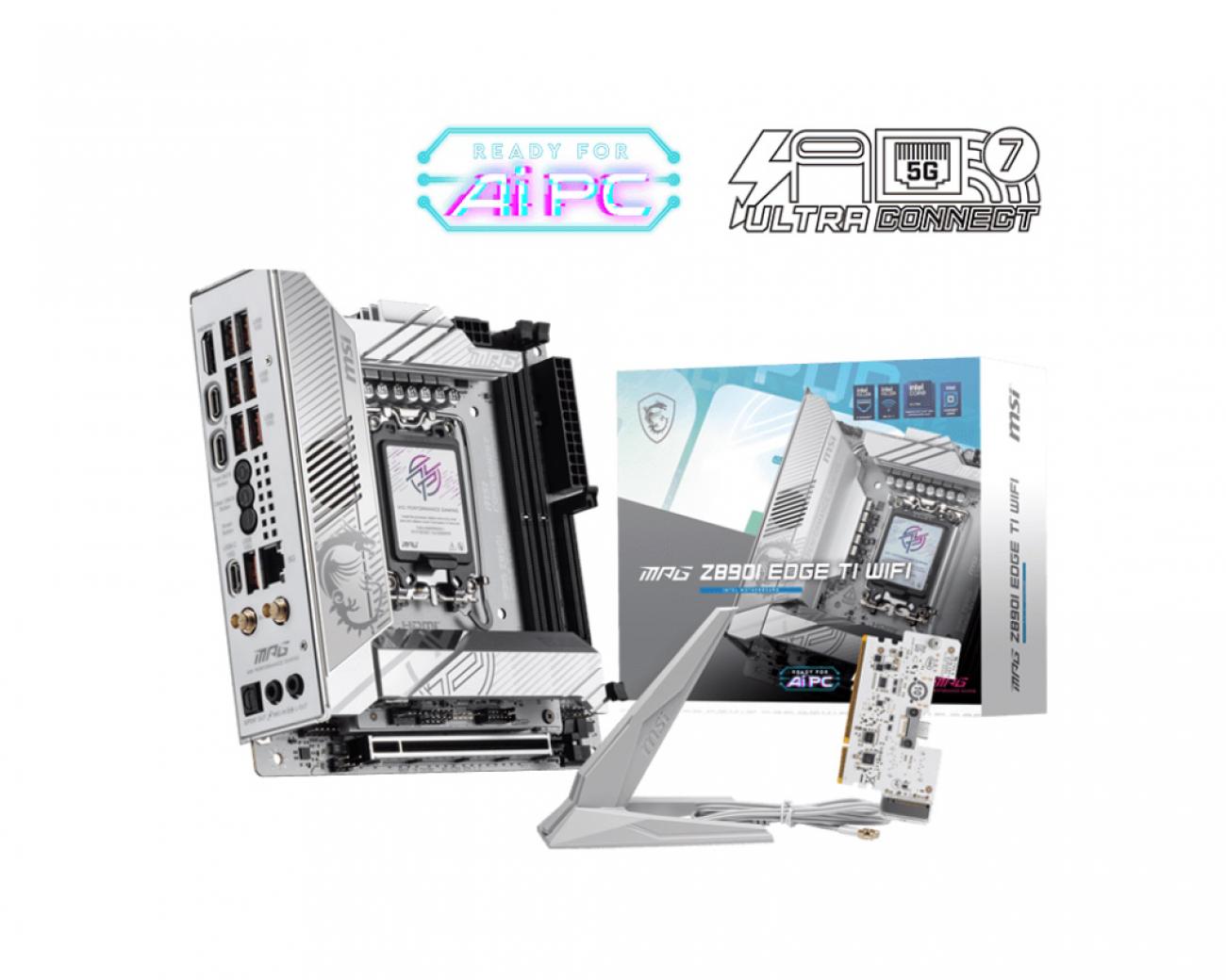 MSI MB MPG Z890I EDGE TI, GAMING, WIFI STD MPG Z890I EDGE TI WIFI,Z890,LGA1851,2DDR5,1PCI-EX16,4M.2,