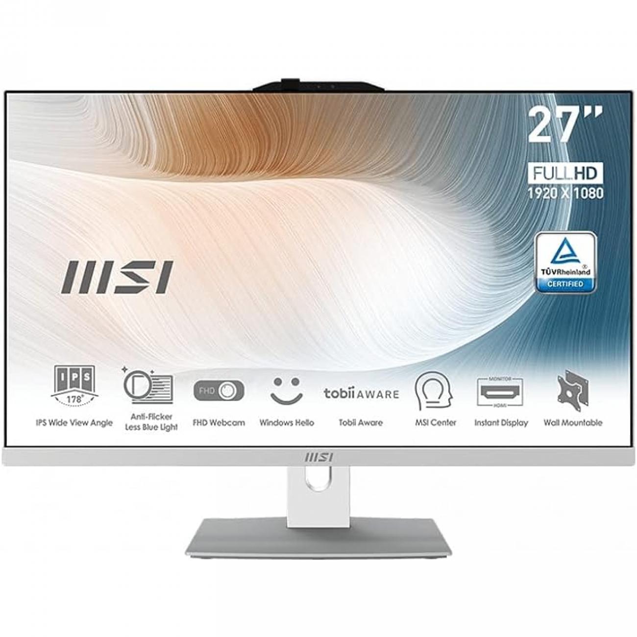 MSI PC AIO 27" MODERN AM272P 12M-459IT i5-1235U 8GB 512GB SSD WHITE WIN 11 PRO