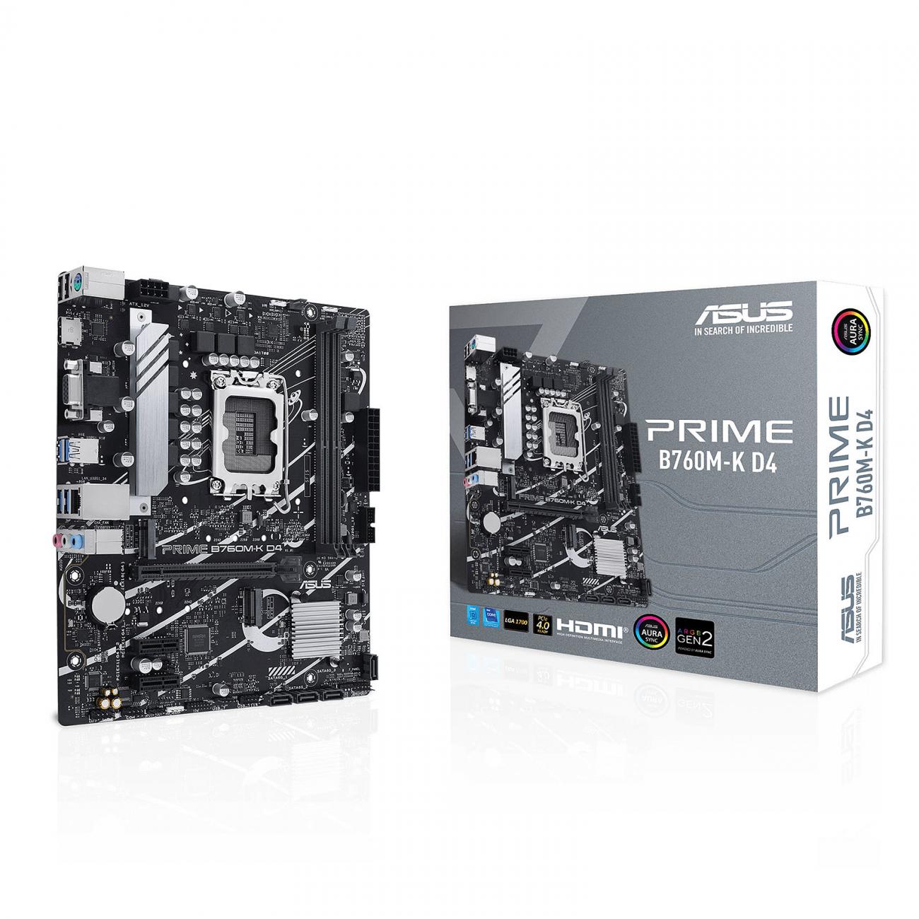 ASUS MB B760, LGA 1700, PRIME B760M-K D4, 90MB1DS0-M0EAY0