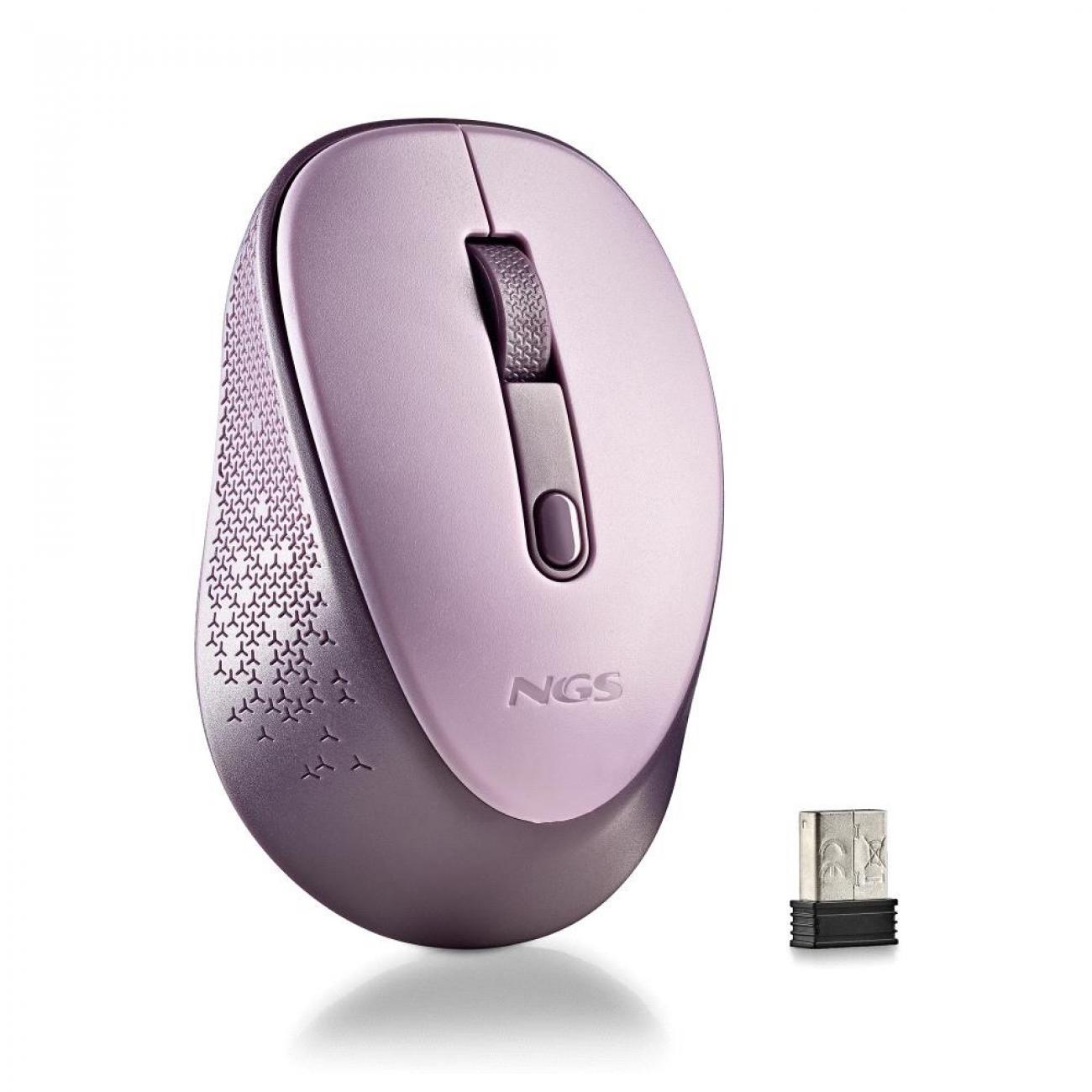 NGS MOUSE WIRELESS LILLA 2 PULSANTI E ROTELLA DI SCORRIMENTO