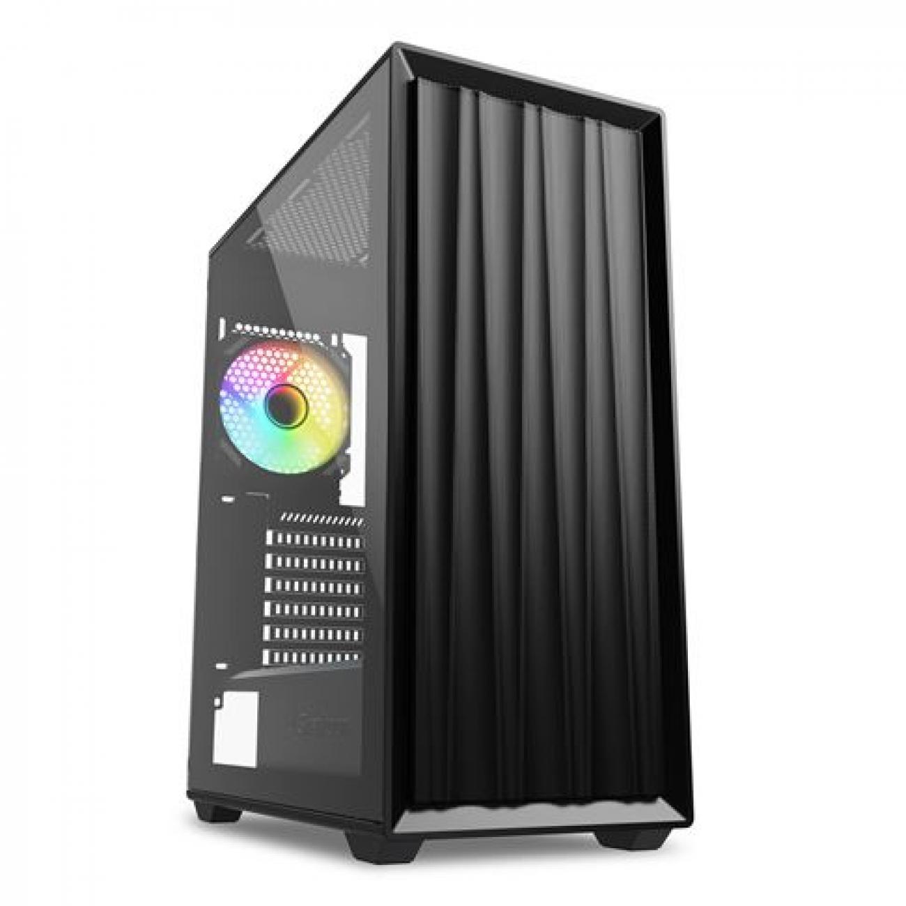 SHARKOON CASE ATX 2X U3, TEMPERED GLASS, 3X 120, 1X 120 ARGB FAN, ARGB CONTROLLER NERO