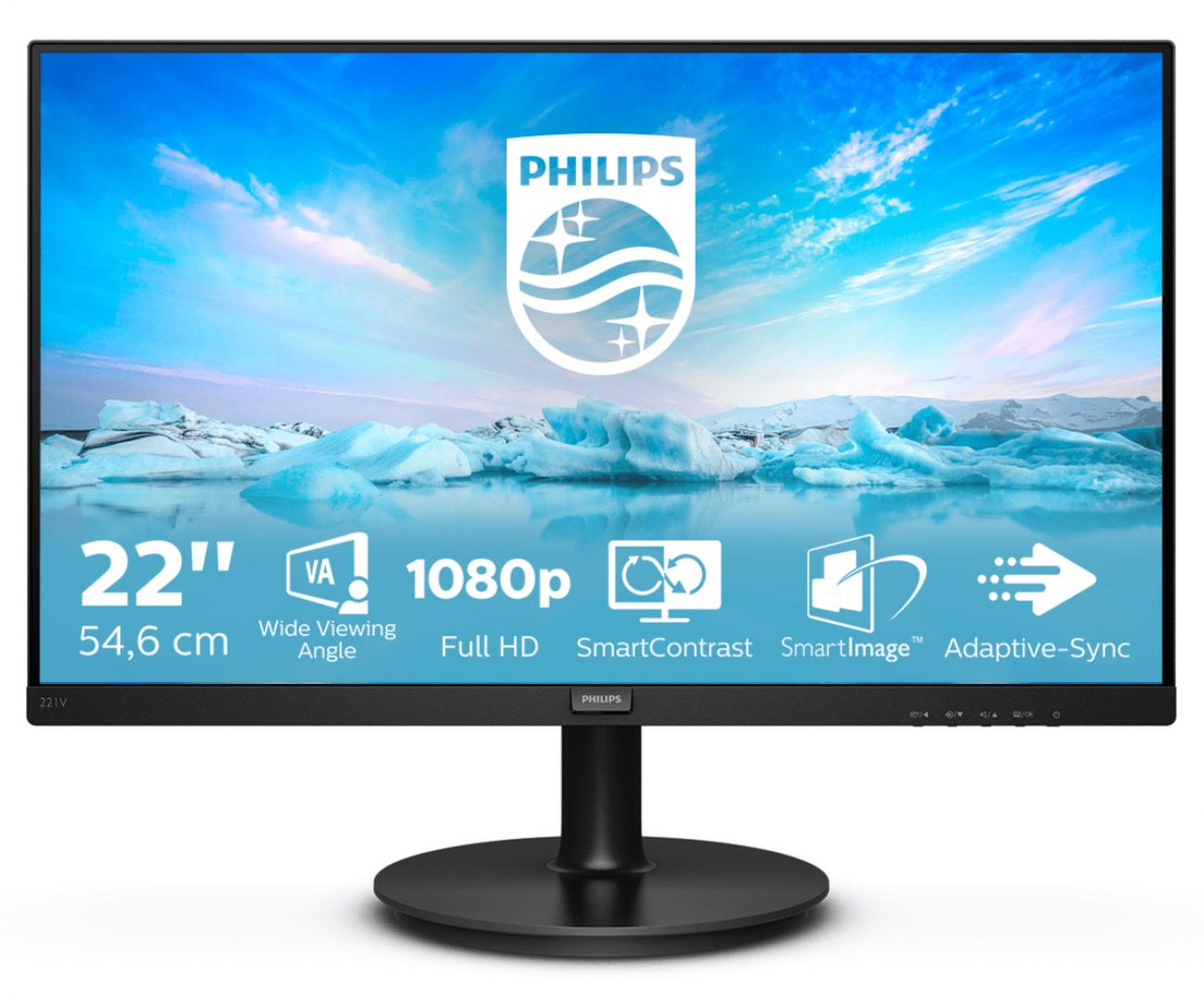 PHILIPS MONITOR 21,5 LED VA 16:9 FHD 4MS 200 CDM, VGA/HDMI, MULTIMEDIALE SCATOLA APERTA