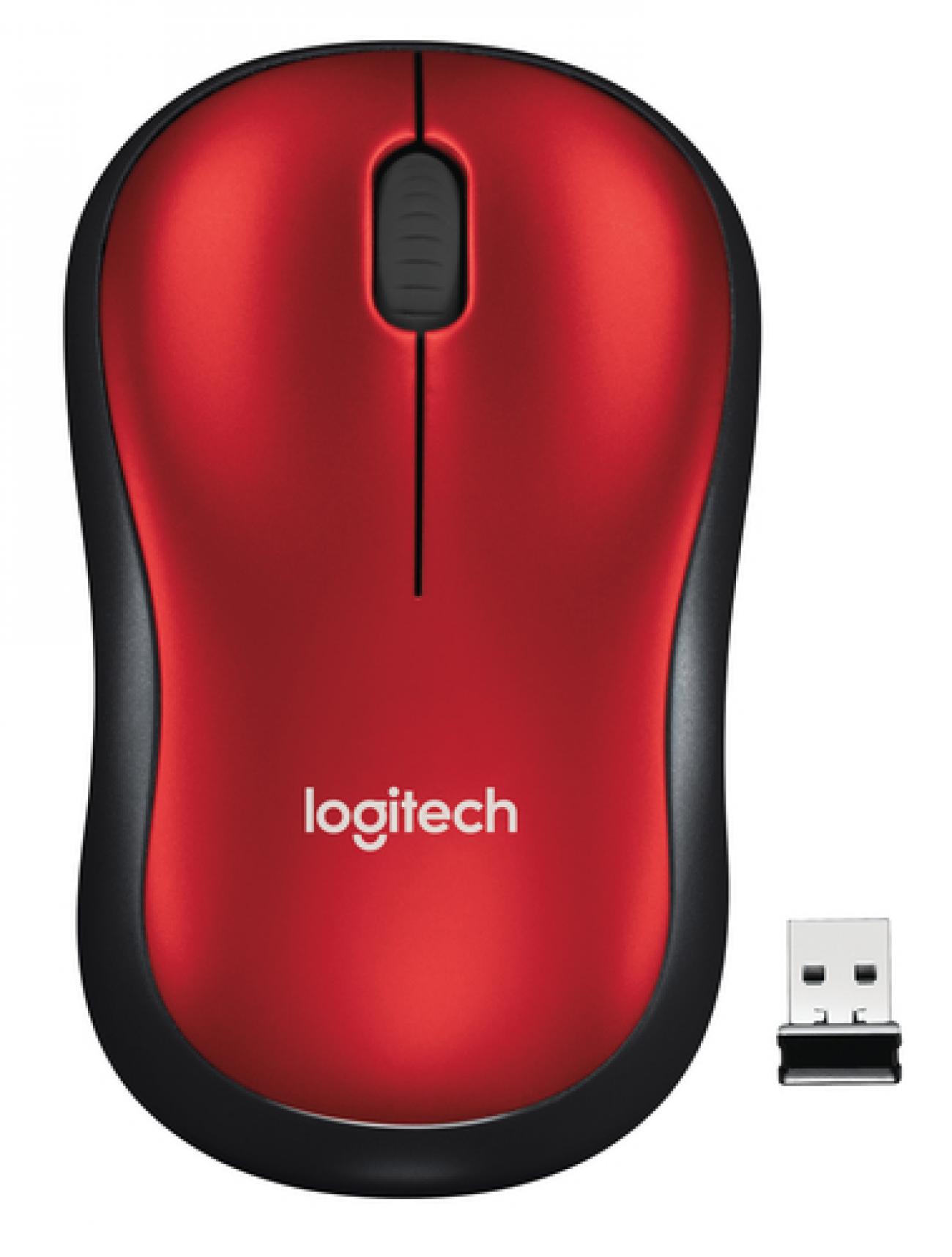 LOGITECH WIRELESS MOUSE M185 OTTICO, USB, COLORE ROSSO