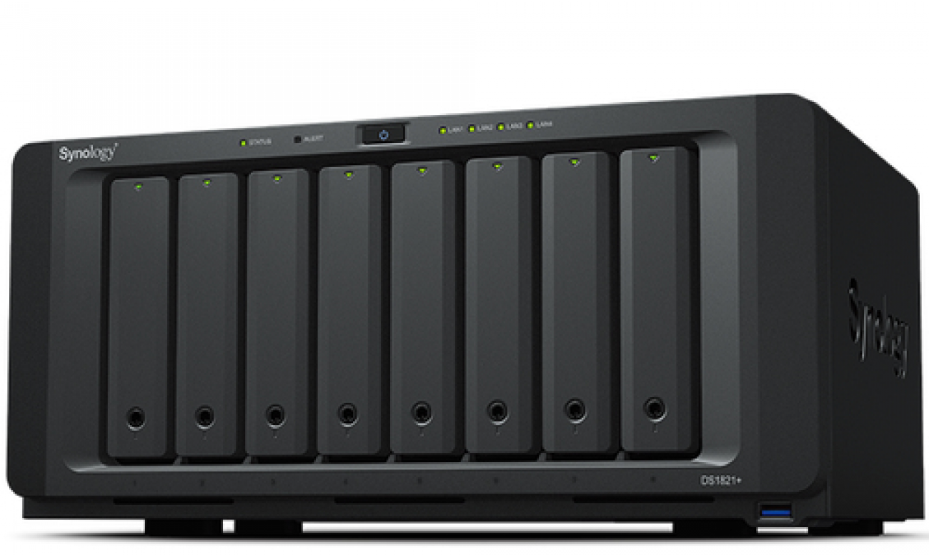 SYNOLOGY NAS TOWER 8BAY 2.5"/3.5" SSD/HDD SATA, AMD RYZEN V1500B 4CORE 2.2GHz, 4GB SODIMM DDR4 ECC (