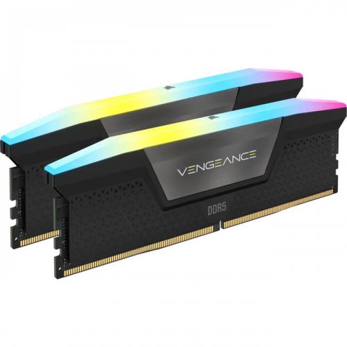 CORSAIR RAM VENGEANCE RGB DDR5 32GB 2 x 16GB DDR5 6400 CL36-48-48-104 1.35V INTEL XMP - BLACK