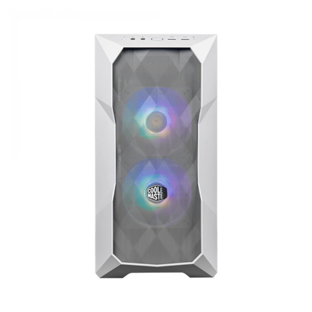 COOLER MASTER CASE MASTERBOX TD300 MESH WHITE ARGB, SIDE-PANEL, MID-TOWER, MICRO-ATX MINI-ITX