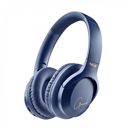 NGS CUFFIE BLUETOOTH 5.1 ARTICA GREED col.BLUE con RICARICA USB/USB-C Jack 3,5