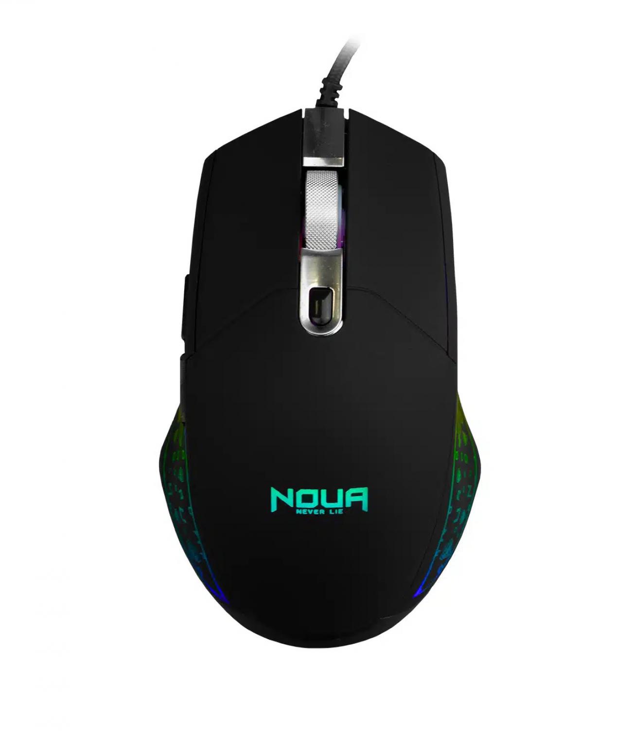 NOUA MOUSE GAMING NEON R USB NERO LED CON ROTELLA SCORRIMENTO