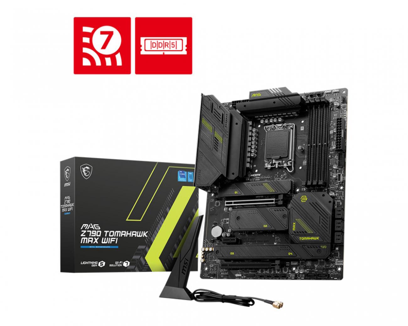 MSI MB Z790, MAG Z790 TOMAHAWK MAX WIFI, LGA 1700, 4DDR5, 2PCI-Ex16, 1PCI-Ex1, 4M.2, 8SATA3