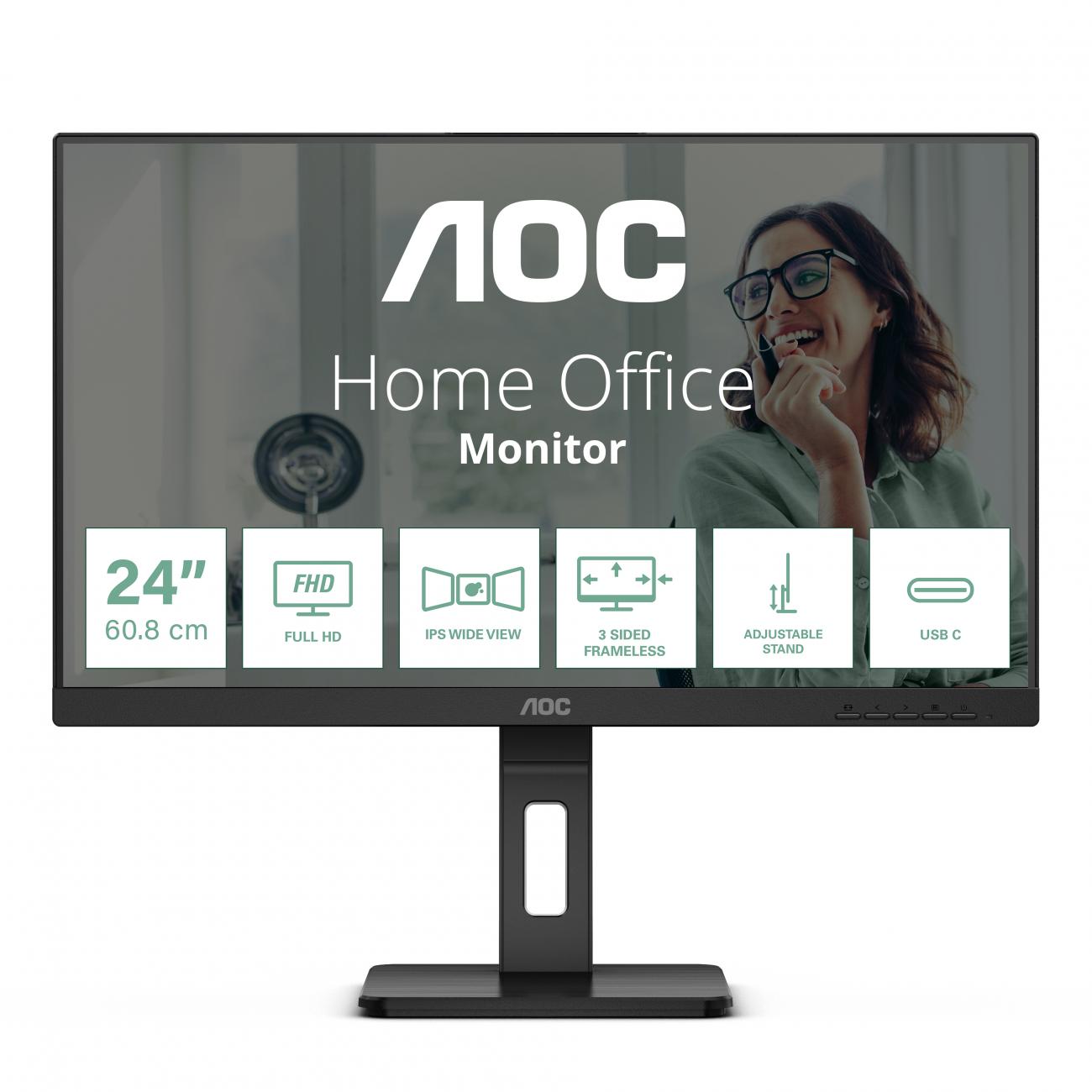 AOC MONITOR 23,8 LED IPS FHD 16:9 4MS 300 CDM, PIVOT, DP/HDMI, MULTIMEDIALE