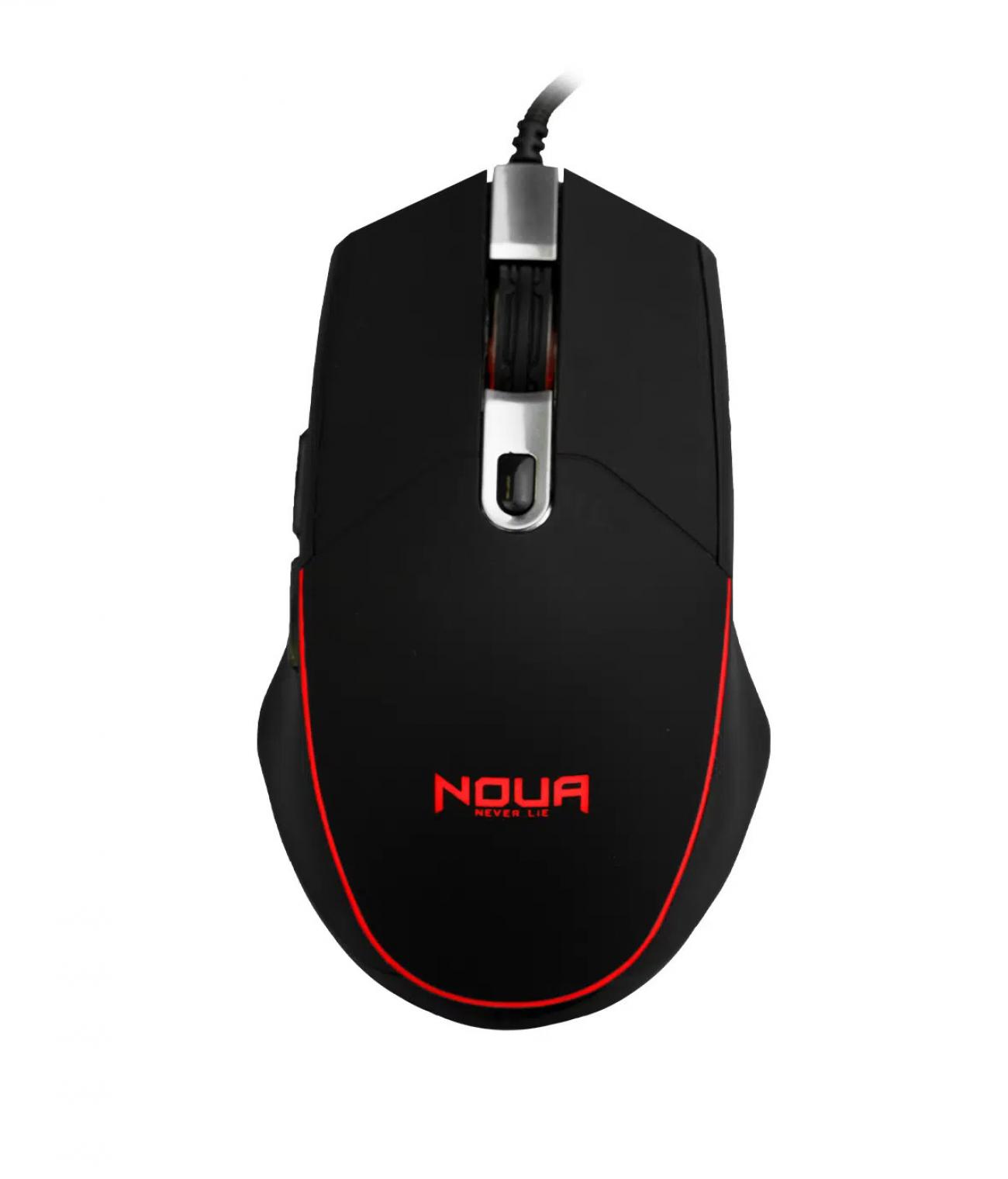 NOUA MOUSE GAMING NEON USB NERO CON ILLUMINAZIONE 4 COLORI