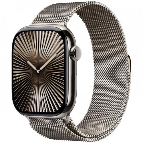 APPLE WATCH SERIES 10 GPS CELLULAR 46MM NATURAL TITANIUM CASE WITH NATURAL MILANESE LOOP - S/M