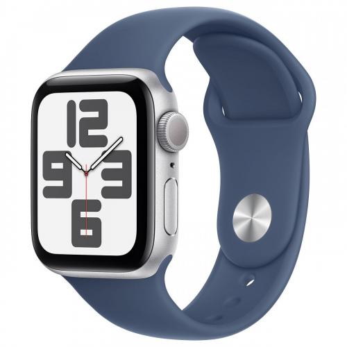 APPLE WATCH SE GPS 40MM SILVER ALUMINIUM CASE WITH DENIM SPORT BAND - S/M