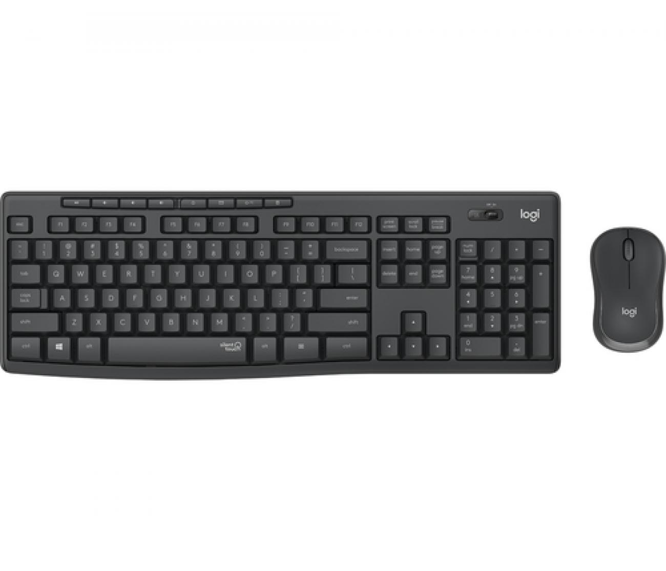 LOGITECH BUNDLE TASTIERA WIRELESS MOUSE DESKTOP MK295 SILENT COMBO, USB, LAYOUT ITA, COLORE GRAFITE