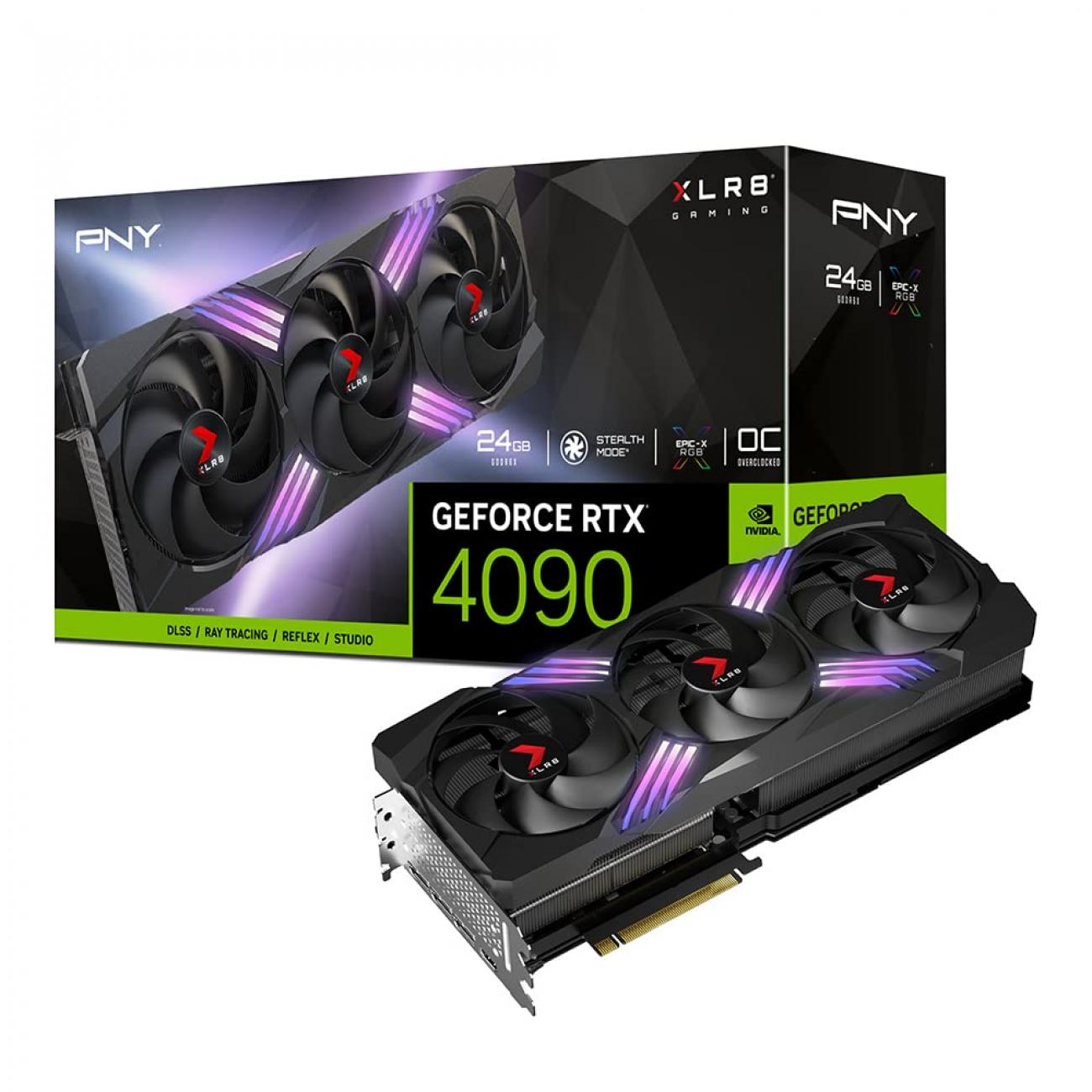 PNY VGA GEFORCE RTX 4090, RTX 4090 24GB XLR8 GAMING, VERTO EPIC-X RGB, TRIPLE FAN, DLSS 3