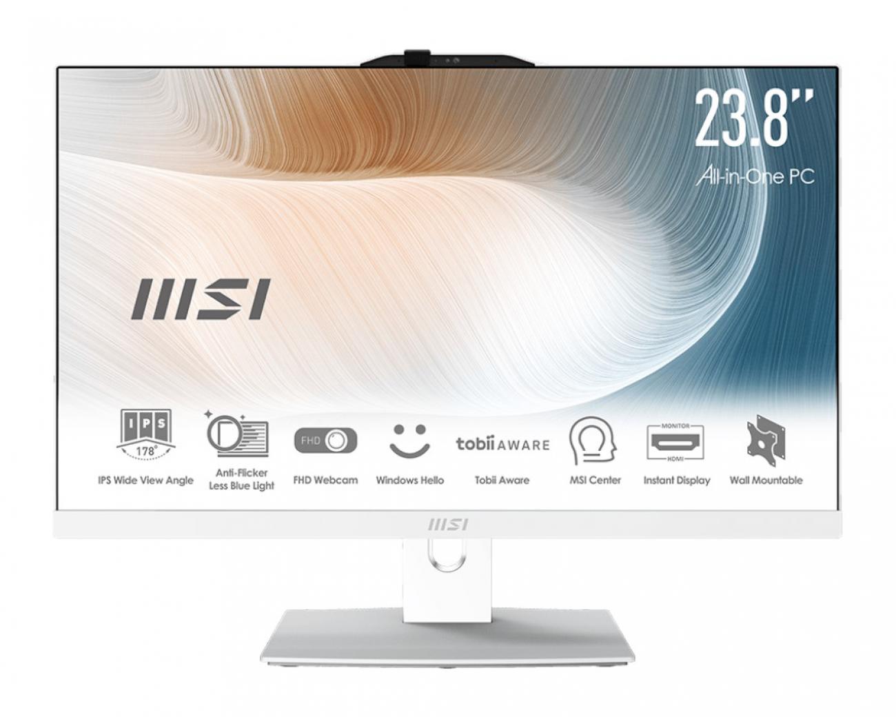 MSI PC AIO 23,8" TOUCH AM242TP 12M-641IT i5-1235U 16GB 512GB WHITE WIN 11 PRO