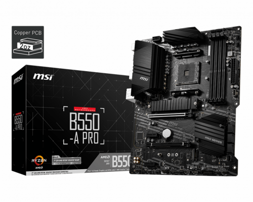 MSI MB AMD B550, B550-A PRO, AM4, 4DDR4 2PCI-E 2M2 6SATA3