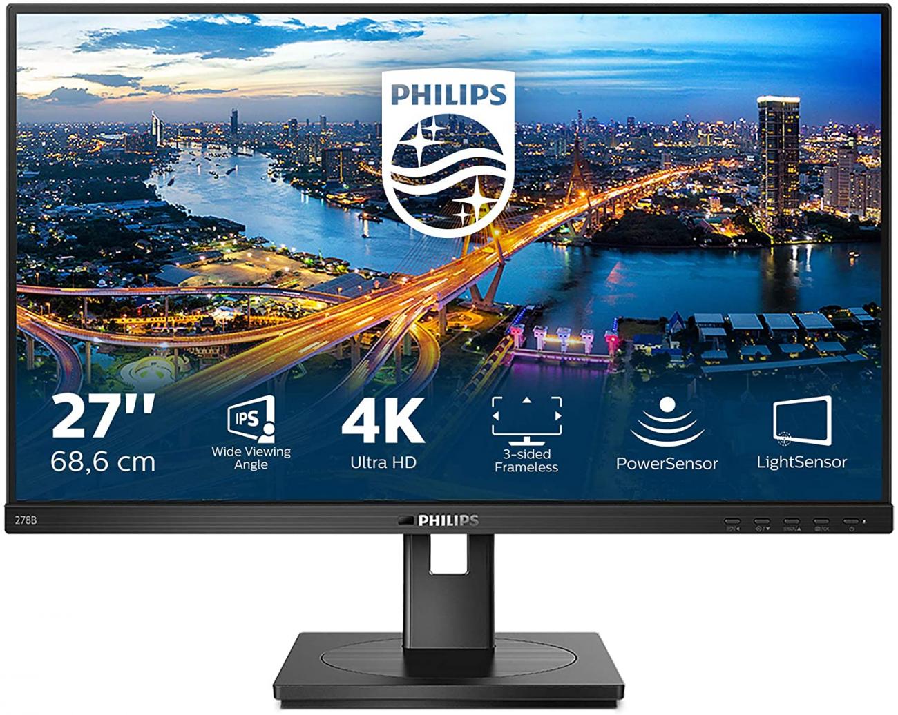 PHILIPS MONITOR 27 LED IPS 16:9 FHD 4K UHD 4MS 350 CDM DP/HDMI PIVOT, MULTIMEDIALE