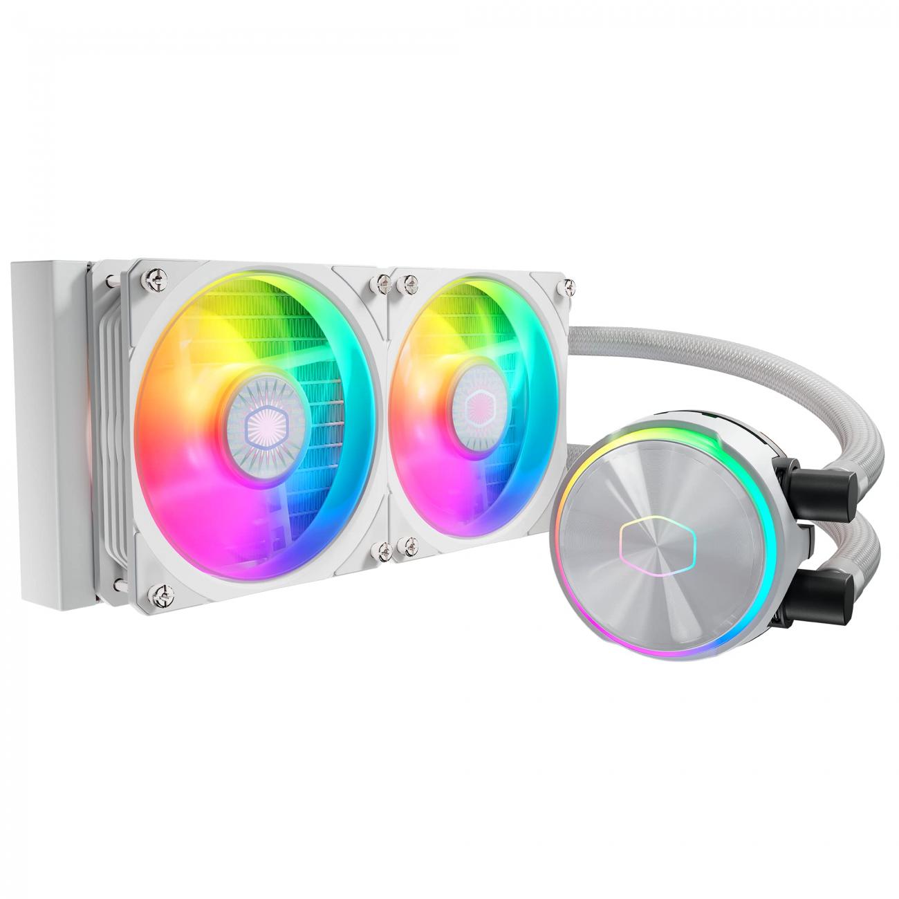 COOLER MASTER DISSIPATORE MASTERLIQUID PL240 FLUX WHITE EDITION ARGB LIQUID COOLER DISSIPATORE