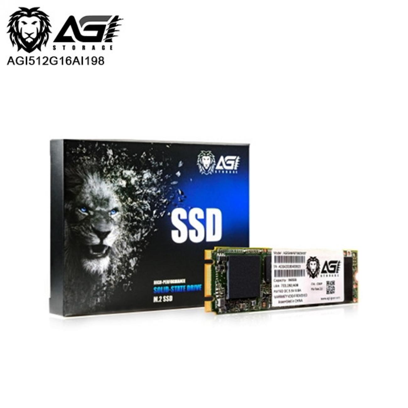 AGI SSD INTERNO AI198 512GB M.2 PCIE R/W 2050/1630 TLC GEN 3X4