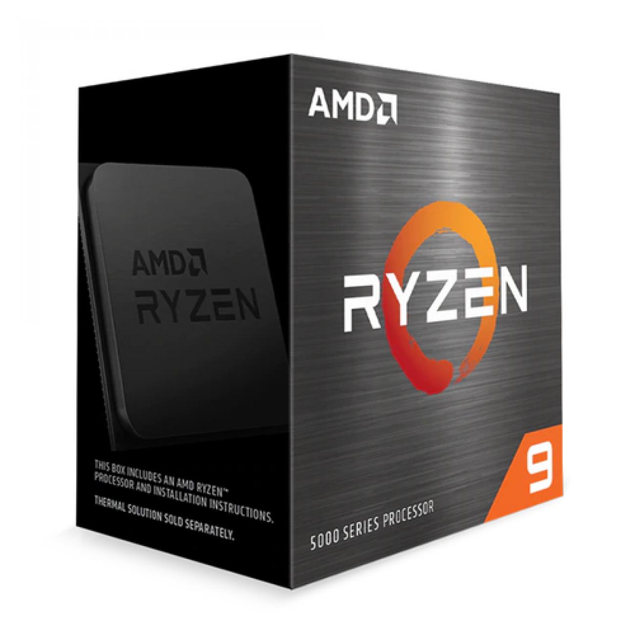 AMD CPU RYZEN 9, 5900X, AM4, 4.80GHz 12 CORE, CACHE 70MB, 105W WOF