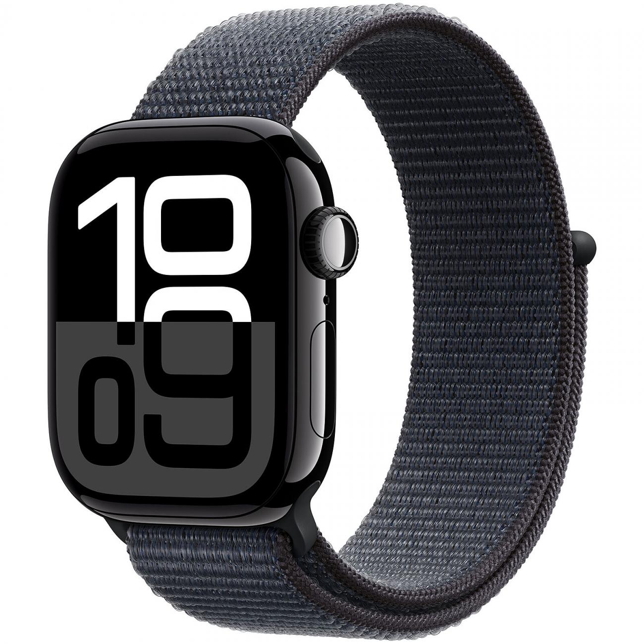 APPLE WATCH SERIES 10 GPS 42MM JET BLACK ALUMINIUM CASE WITH INK SPORT LOOP