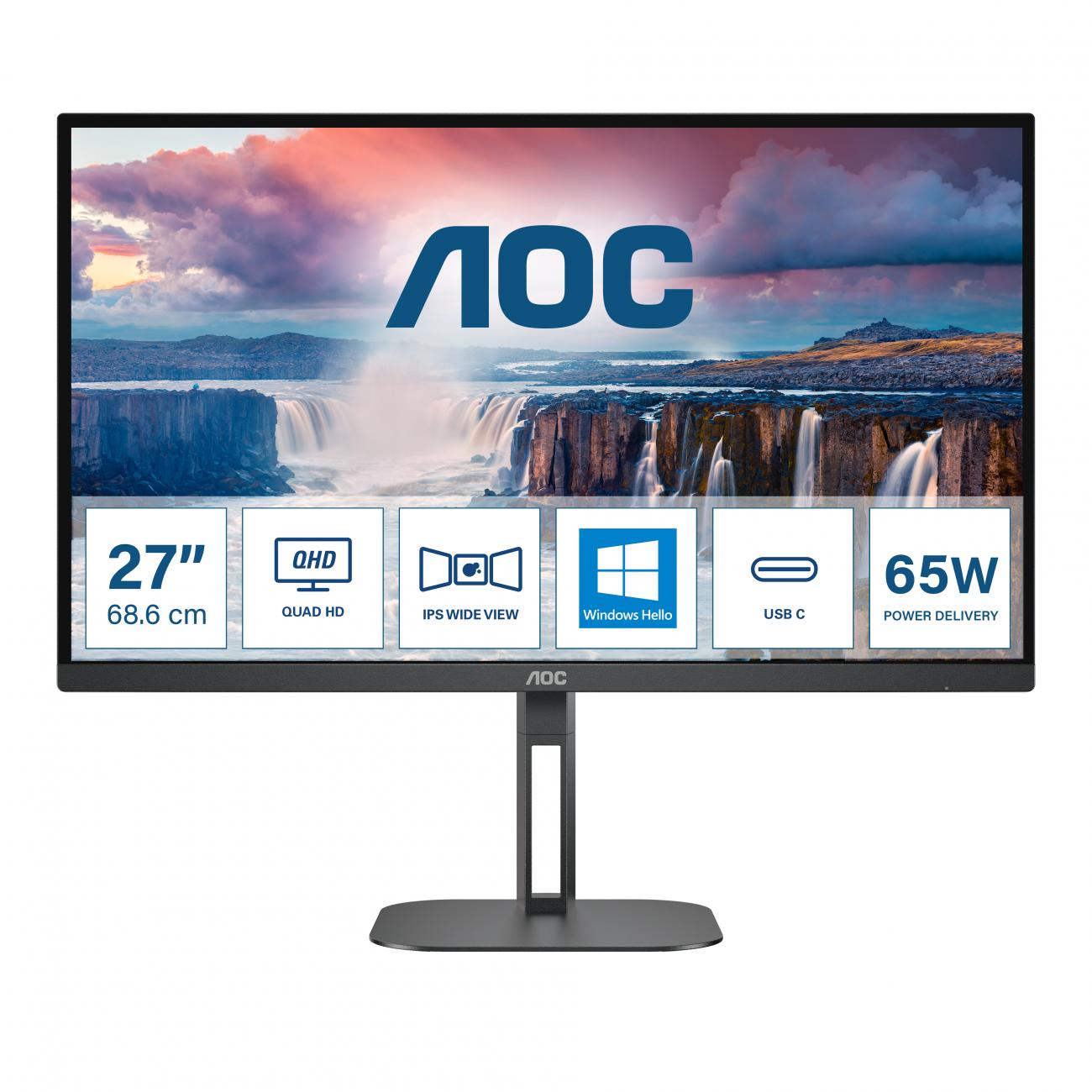 AOC MONITOR 27 LED IPS QHD 16:9 4MS 300 CDM, PIVOT, DP/HDMI, MULTIMEDIALE