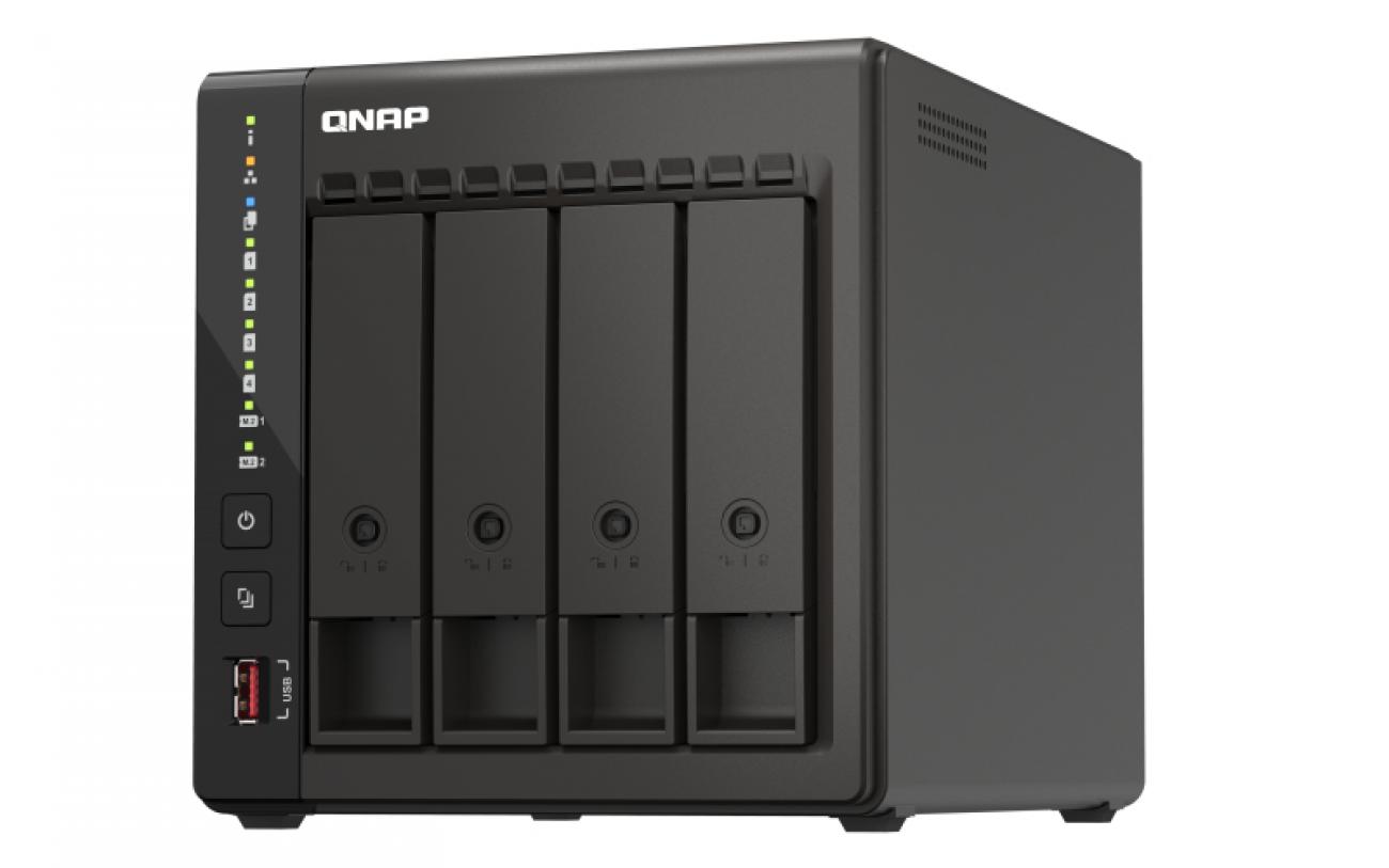 QNAP NAS TS-453E Tower 4-Bay CPU Celeron N4505 Dual Core 8 GB DDR4 2x M.2 gen.3x1 2x 2.5 GbE