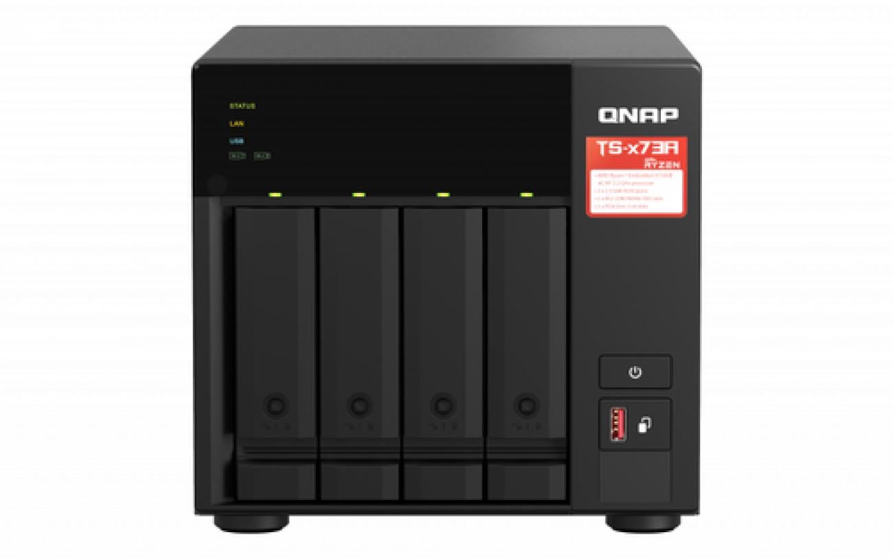 QNAP NAS TOWER 4-bay NAS, AMD Ryzen V1000 series V1500B 4C/8T 2.2GHz, 8GB DDR4 RAM (2 x SODIMM slots