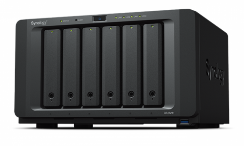 SYNOLOGY NAS TOWER 6BAY 2.5"/3.5" SSD/HDD SATA, 2xSSD NVME M.2 2280, AMD RYZENTM V1500B 4CORE 2.2 GHz, 4GB SODIMM DDR4 ECC (UP TO 32GB), 4x1GbE, 3xUSB 3.2, 2xESATA. SCALABILITA FINO A 16 UNITA CON 2xDX517