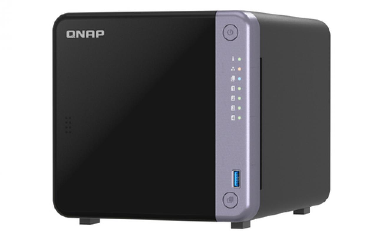 QNAP NAS - 4-BAY 3.5" DESKTOP NAS, AL524 4C 2.0GHZ, 4GB DDR4 RAM (MAX 16GB), 1 X 10GBE SFP , 2 X 2.5