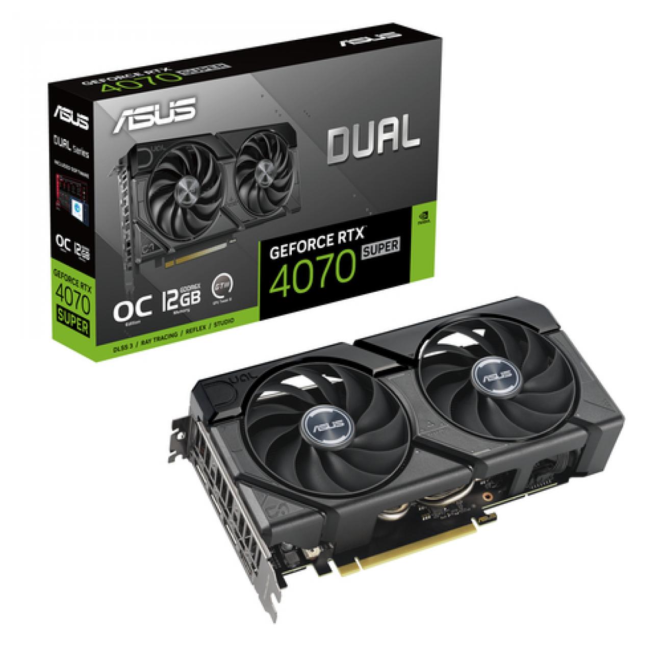 ASUS VGA GEFORCE RTX 4070 SUPER, DUAL-RTX4070S-O12G-EVO, 12GB GDDR6X, 3DP/HDMI, 90YV0KC0-M0NA00