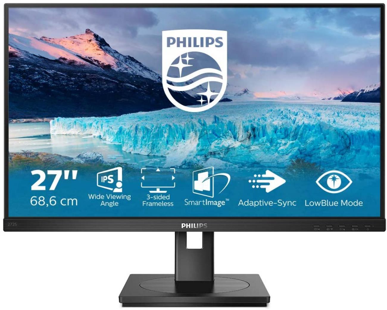 PHILIPS MONITOR 27 LED IPS 16:9 FHD 4MS 250 CDM VGA/DVI/DP/HDMI PIVOT MULTIMEDIALE