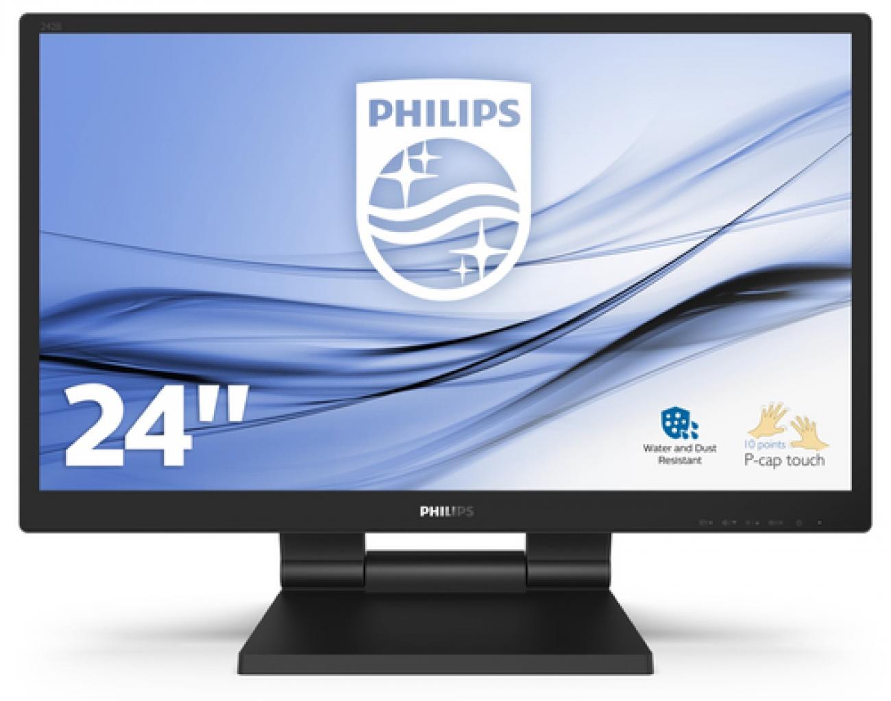 PHILIPS MONITOR TOUCH 23,8 LED IPS 16:9 FHD 5MS 250CDM, VGA/DVI/DP/HDMI, IP54, MULTIMEDIALE