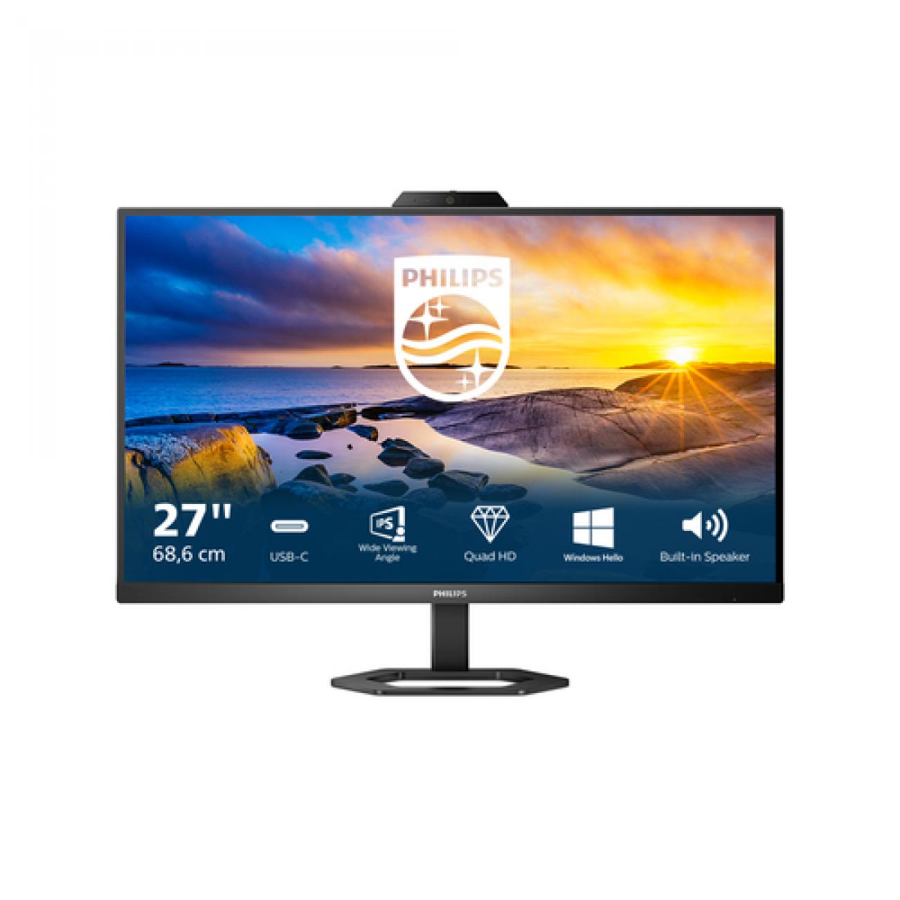 PHILIPS MONITOR 27 LED IPS 16:9 QHD 1MS 300 CDM, HDMI / DP PIVOT, USB-C, WEBCAM, MULTIMEDIALE